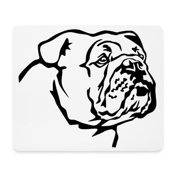 Tête de bouledogue anglais - Tapis de souris (format paysage) - blanc - Devant