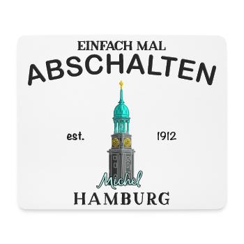 Hamburger Michel, Einfach abschalten, Zeichnung - Mousepad (Querformat) - Weiß - Vorne
