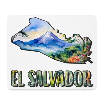 Aquarell Landkarte El Salvador - Mousepad (Querformat) - Weiß - Vorne