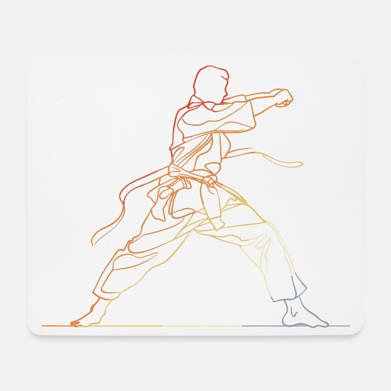 Vintage Karateka Skizze - Mousepad (Querformat) - Weiß