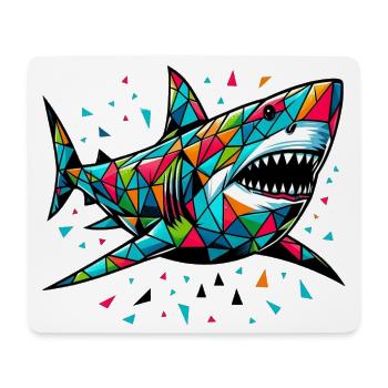 Requin - Tapis de souris (format paysage) - blanc - Devant