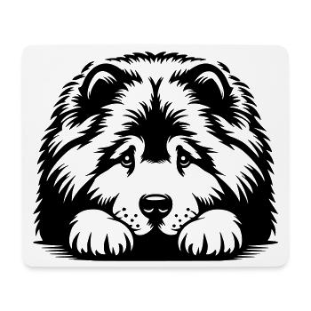 Chow Chow Head with Paws - Mouse Pad (horizontal) - white - Front