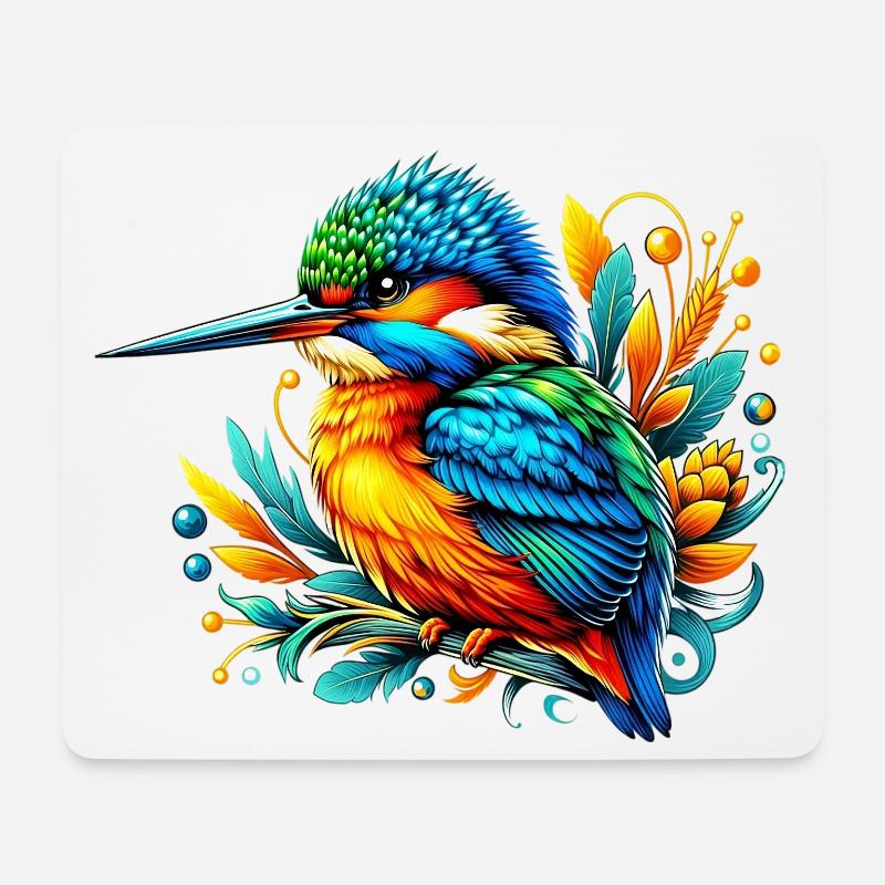 Eisvogel - Mousepad (Querformat) - Weiß