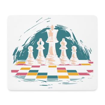 Schach Grafik - Mousepad (Querformat) - Weiß - Vorne