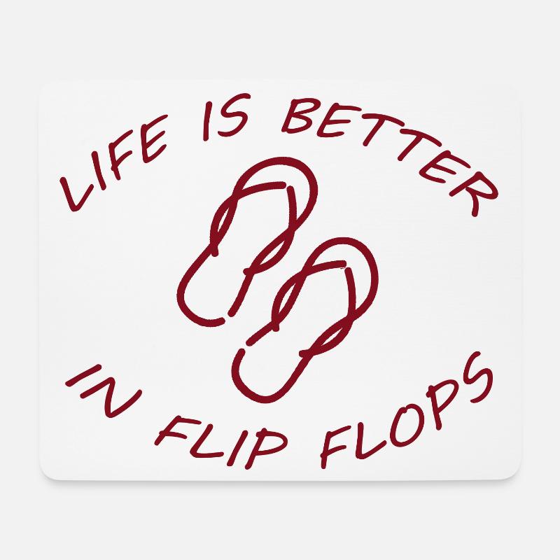 LIFE IS BETTER IN FLIP FLOPS - Mousepad (Querformat) - Weiß