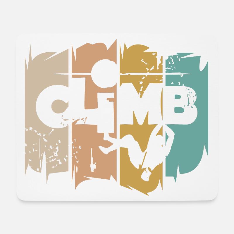 klettern retro bouldern Symbol vintage Kletterer - Mousepad (Querformat) - Weiß