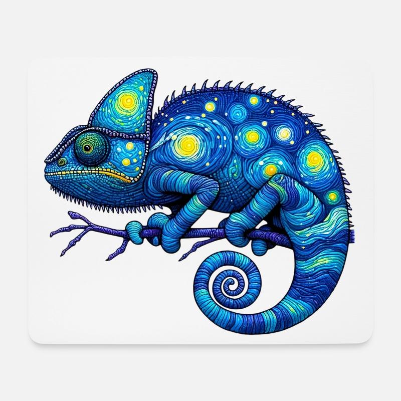 Caméléon - Tapis de souris (format paysage) - blanc