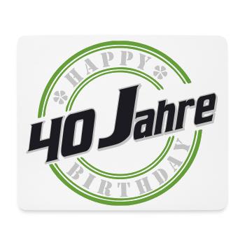 40. Geburtstag , 40 Happy Birthday Siegel - Mousepad (Querformat) - Weiß - Vorne