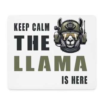 Tactical Llama – Keep Calm Style - Mouse Pad (horizontal) - white - Front