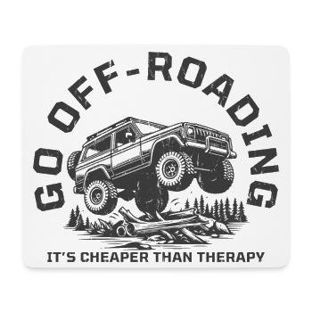 Lustiges Offroad-Angebot billiger als Therapie - Mousepad (Querformat) - Weiß - Vorne