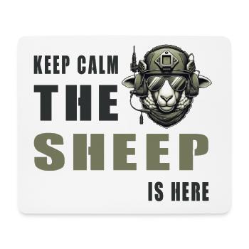 Schaf – Keep Calm Design - Mousepad (Querformat) - Weiß - Vorne