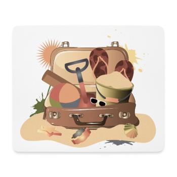 Vintage suitcase for the beach holiday – summery - Mouse Pad (horizontal) - white - Front