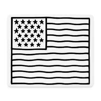 Drapeau USA - Tapis de souris (format paysage) - blanc - Devant