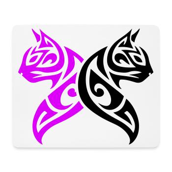 Katzen Tribal Kater Design - Mousepad (Querformat) - Weiß - Vorne