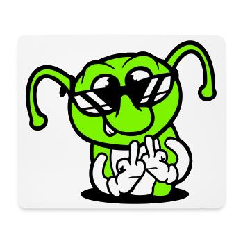 Caterpillar Middle Finger Insult Hole Sunglasses - Mouse Pad (horizontal) - white - Front