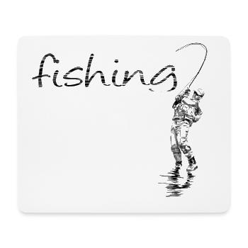 Fly fishing - Mouse Pad (horizontal) - white - Front
