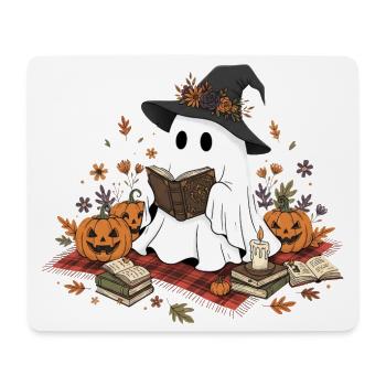 Witch Witch with Pumpkins and Magic Book - Mouse Pad (horizontal) - white - Front