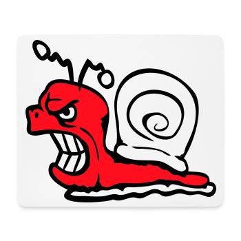 Schnecke Böse Wütend Angriff Zähne knirschen sauer - Mousepad (Querformat) - Weiß - Vorne