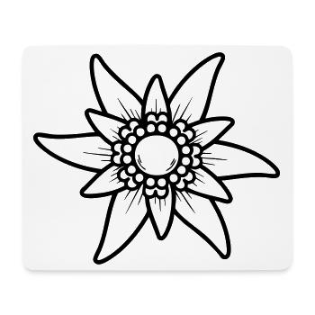 Fleur d’Edelweiss – Cœur des Alpes Motif Bavière - Tapis de souris (format paysage) - blanc - Devant