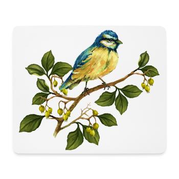 Bunter Vogel - Mousepad (Querformat) - Weiß - Vorne