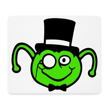 Mr. Caterpillar Top Hat Monocle Bow Tie Gentleman Empire - Mouse Pad (horizontal) - white - Front