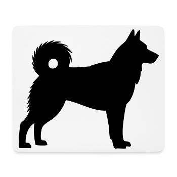 Silhouette de chien husky - Tapis de souris (format paysage) - blanc - Devant