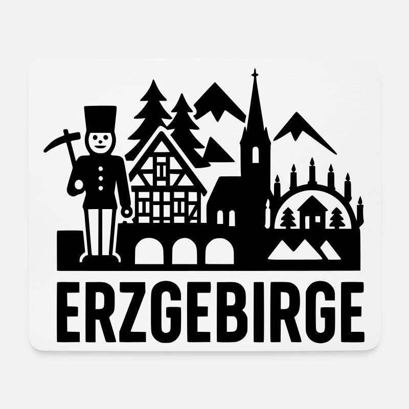 Erzgebirge typisch Silhouette - Mousepad (Querformat) - Weiß