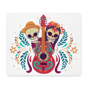 Dia de los Muertos Guitar Skeleton Duo Outfit Top - Mouse Pad (horizontal) - white - Front
