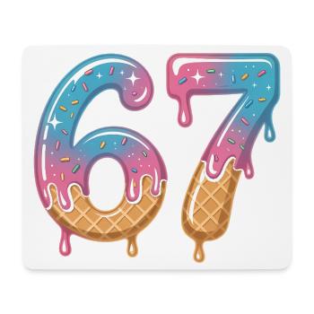 67 Eiscreme Tropfen - Mousepad (Querformat) - Weiß - Vorne