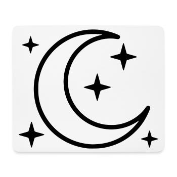 Mondsichel & Sterne | Magische Nacht - Mousepad (Querformat) - Weiß - Vorne
