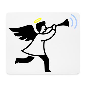 Angel with trumpet - Mouse Pad (horizontal) - white - Front