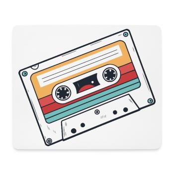 Pastel and colorful 80s retro music cassette - Mouse Pad (horizontal) - white - Front