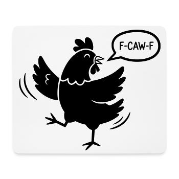 F-CAW-F Silhouette Huhn Illustration - Mousepad (Querformat) - Weiß - Vorne