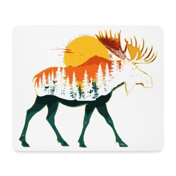 Elch, Wald, Natur, Wildnis, Outdoor, Tier - Mousepad (Querformat) - Weiß - Vorne