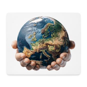 Erde in Händen: Globale Verantwortung - Mousepad (Querformat) - Weiß - Vorne