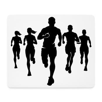 Marathonläufer Team Silhouette Marathon - Mousepad (Querformat) - Weiß - Vorne