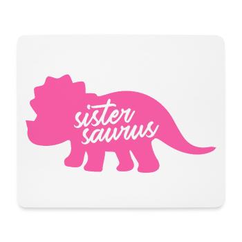 Sistersaurus Drôle de Sœur Dinosaure Tricératops - Tapis de souris (format paysage) - blanc - Devant