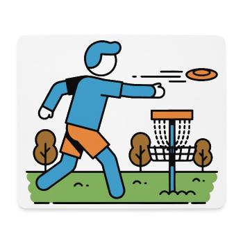 Disc Golf Flying Disc Golfer Disc Golf Basket - Mouse Pad (horizontal) - white - Front