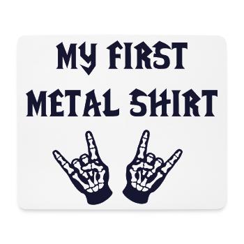 mon premier shirt metal musique bébé rock  - Tapis de souris (format paysage) - blanc - Devant