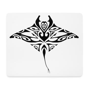 Raie_manta-3-noir - Tapis de souris (format paysage) - blanc - Devant
