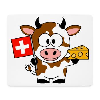 Cow with Swiss Flag Cheese - Mouse Pad (horizontal) - white - Front