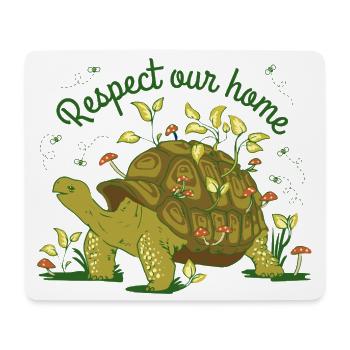 Respect Our Home Turtle Nature Environment Graphic - Mousepad (Querformat) - Weiß - Vorne