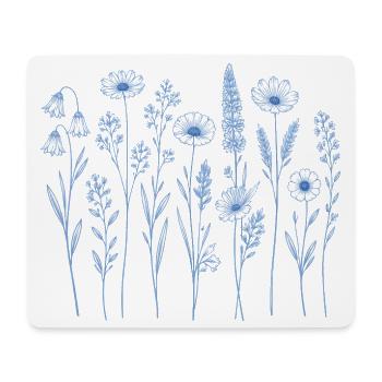 Vintage Blumen-Frauen-Wildblumen-Gartengarten - Mousepad (Querformat) - Weiß - Vorne