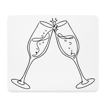 Chin Chin – Cheers Glasses Black & White Wedding - Mouse Pad (horizontal) - white - Front