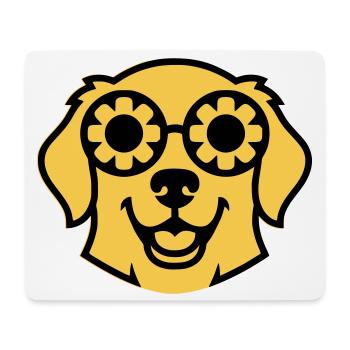 Labrador Blume Brille Peace Comic - Mousepad (Querformat) - Weiß - Vorne