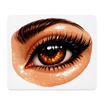 Feuriges Braunes Auge Nahaufnahme - Mousepad (Querformat) - Weiß - Vorne