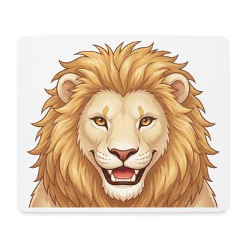 Cartoon Lion Head Illustration - Mouse Pad (horizontal) - white - Front
