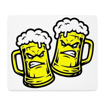 Bier Comic Bierglas - Mousepad (Querformat) - Weiß - Vorne