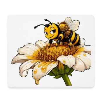 Biene Honig Imker Honigwabe Blumen Wiese Insekt - Mousepad (Querformat) - Weiß - Vorne