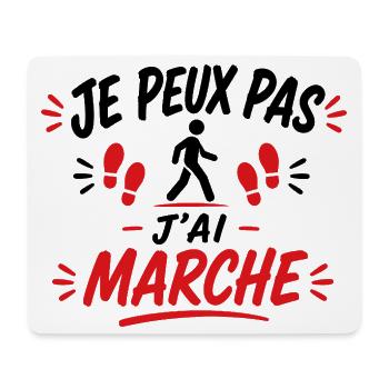 Marche Empreintes Rouge - Tapis de souris (format paysage) - blanc - Devant